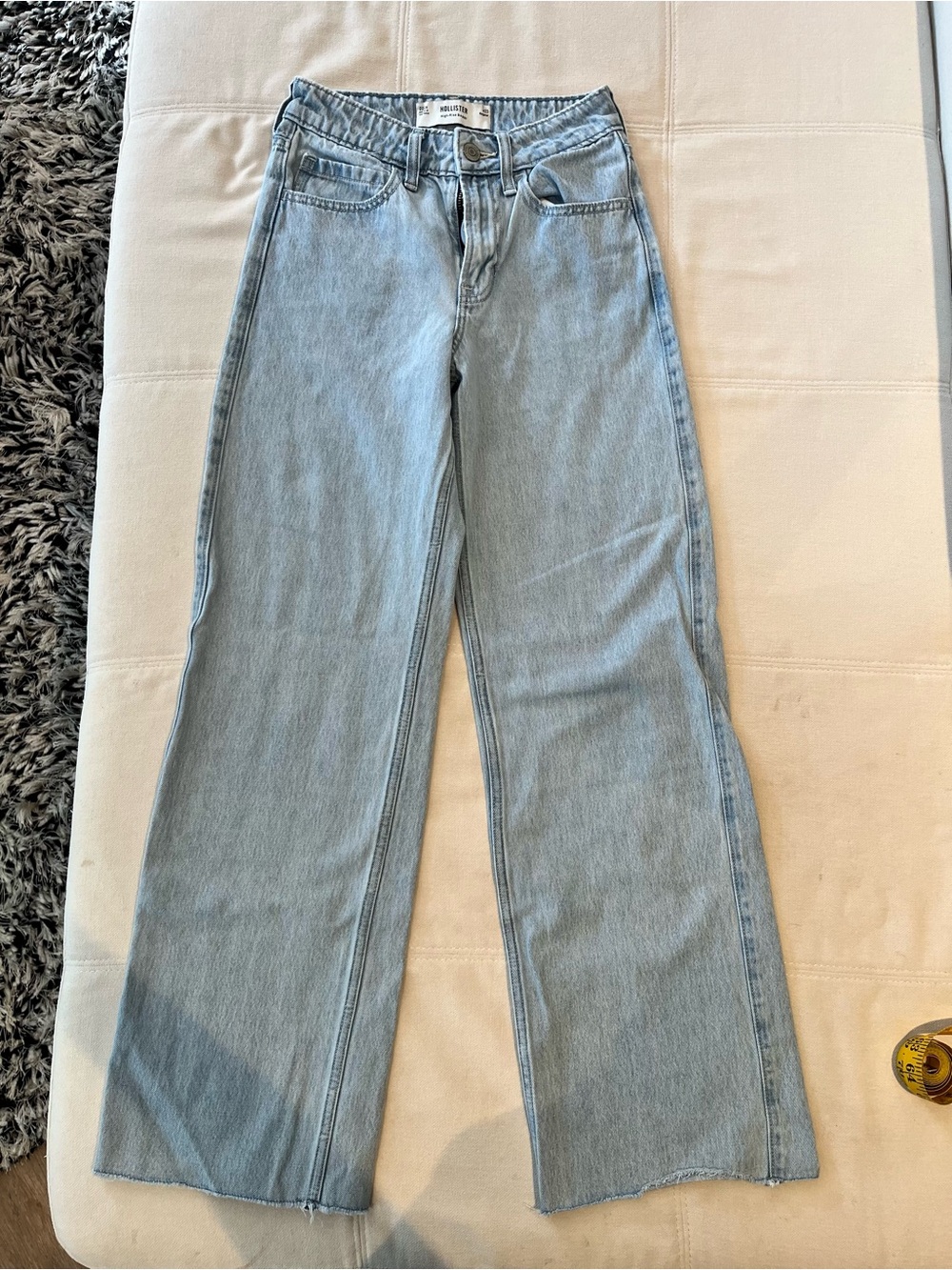 Hollister Light Blue Women's High-Waist Wide Leg Jeans